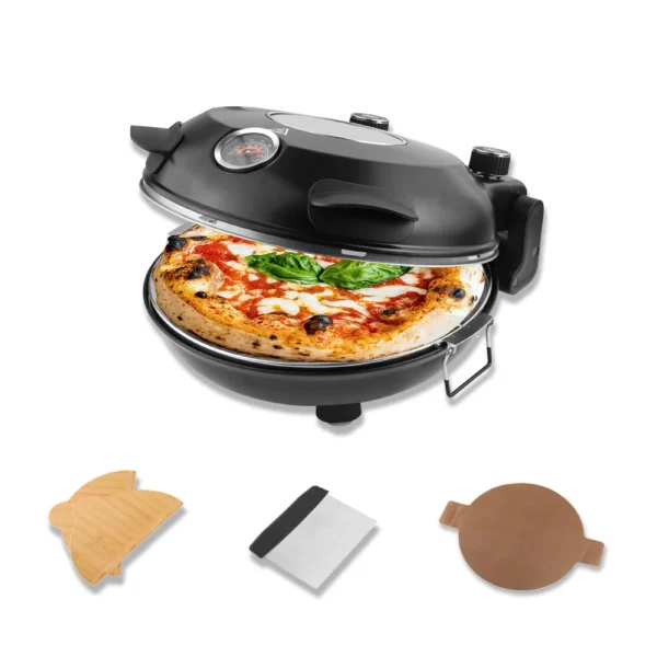 S506bd0fe07d34770849b481acba2e1159-1.webp 12" Pizza Oven 1200W Glazed Ceramic Stone 420℃