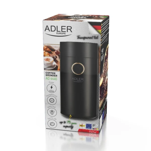 S54d41c2b73304f7c8d4fe8e938720590j.webp Adler Electric Coffee Grinder 150W, Black/Gold, 75