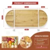 Magnetic 3-Piece Bamboo Cheese Board Set
