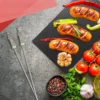 40cm Stainless Steel Skewers Set 5 Pcs + 2 Mats