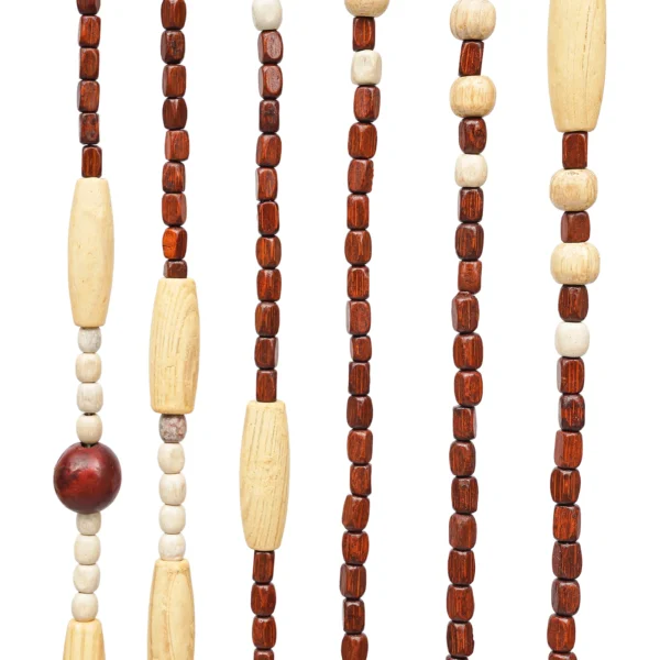 Boho Wooden Beaded Door Curtain 91x177cm Beige