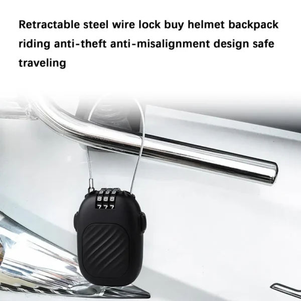 Retractable Cable Lock Portable Combo Security Lock