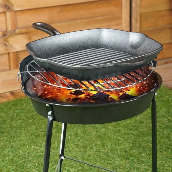Cast Iron Square Grill Pan 28cm with Silicone Cove