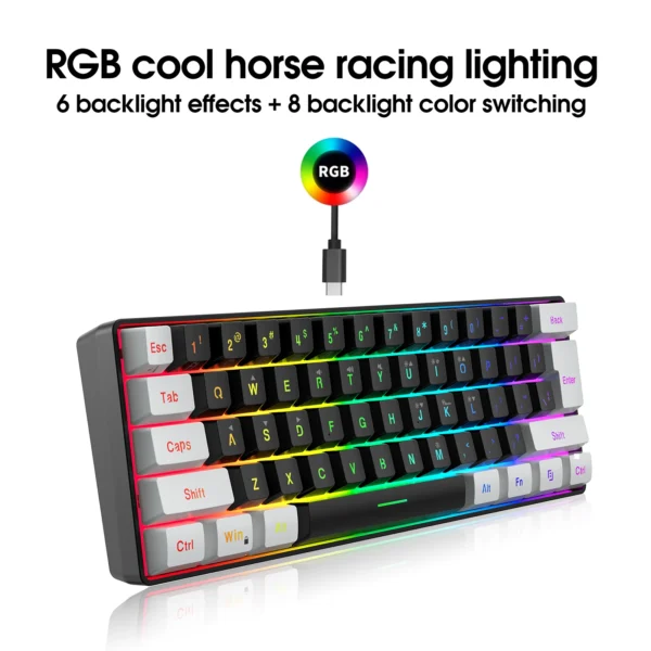 61-Key RGB Keyboard Mouse Combo Wired Gaming Kit