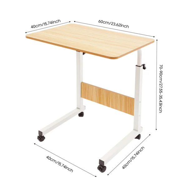 Standing Desk C-Shaped Adjustable 70–90cm with Wheels