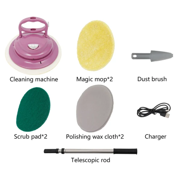 Cordless Electric Floor Polisher Wet Dry Mop Scrubber