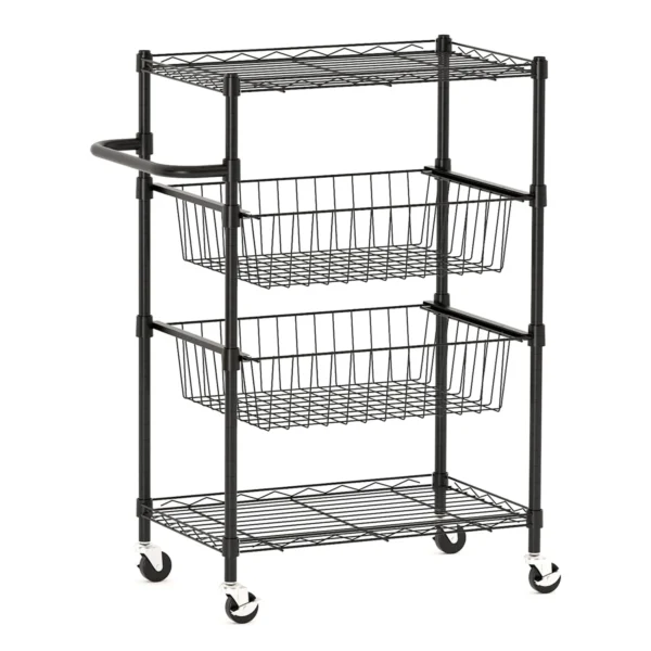4-Tier Rolling Cart Kitchen Storage Rack