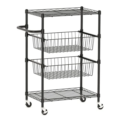 4-Tier Rolling Cart Kitchen Storage Rack