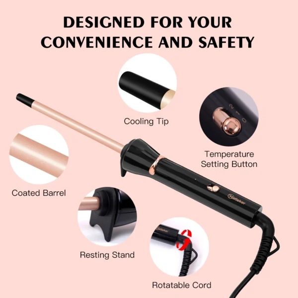 Hatteker Hair Curler Adjustable Temp Curling Iron
