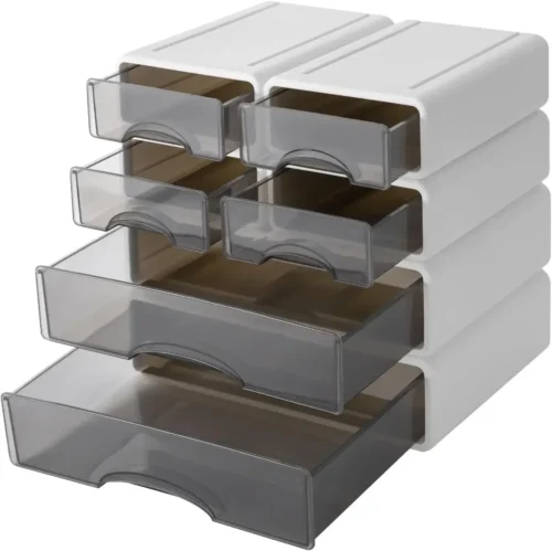 6pcs Transparent Desk Drawer Organizer Set