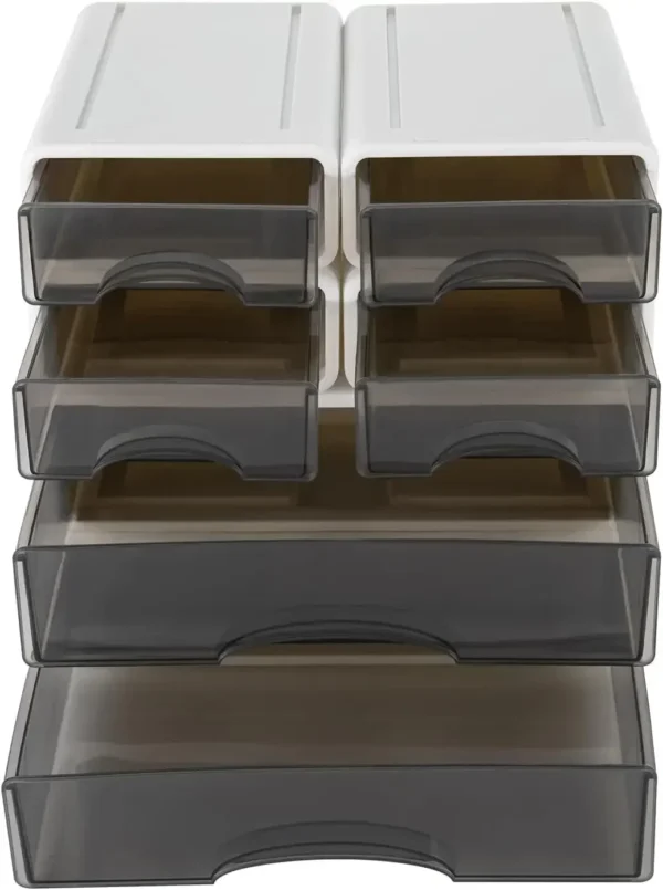 S85f71bd7846f4034b79ce5c3483af465G-1.webp 6pcs Transparent Desk Drawer Organizer Set