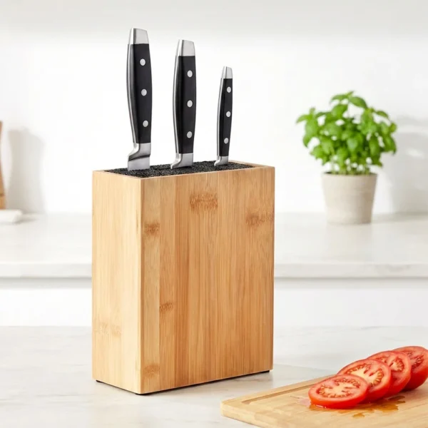 Bamboo knife stand 19.5x9x23 cm