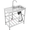 Stainless Steel Single Bowl Utility Sink Stand