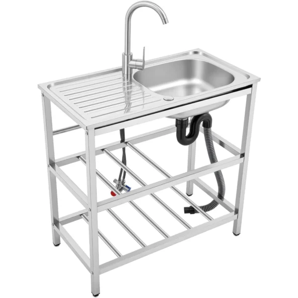 Stainless Steel Single Bowl Utility Sink Stand