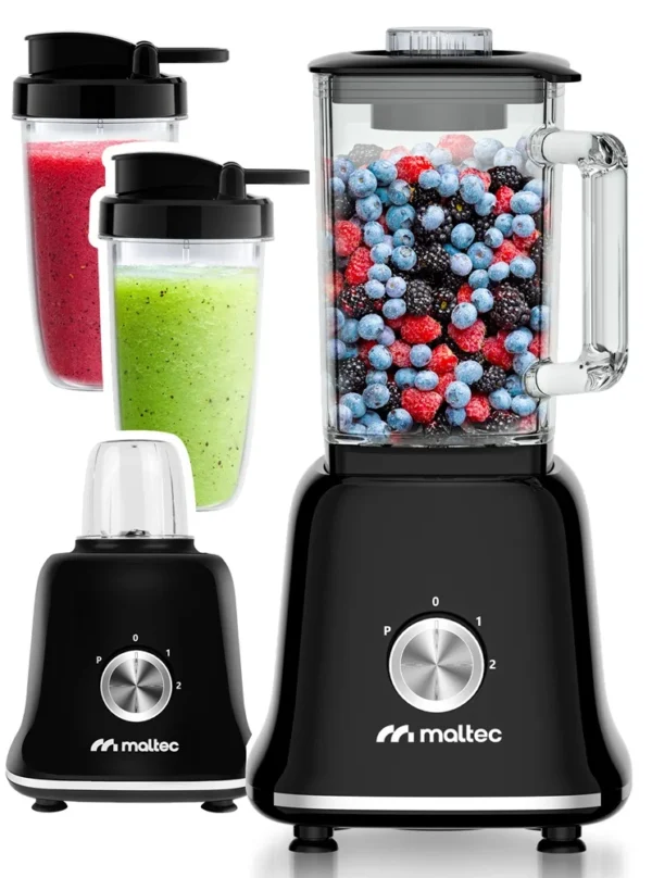 MalTec BL1800W Glass Blender 2 Bottles
