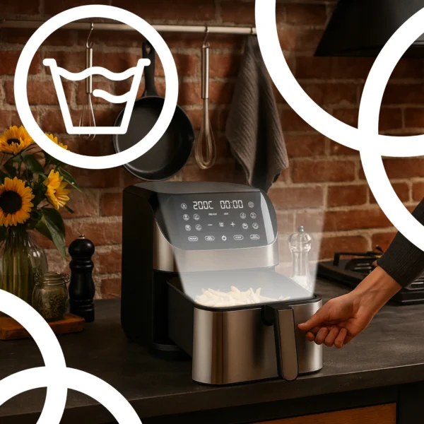 8L Air Fryer 1800W 10 Programs LED Display