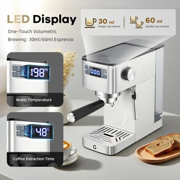 S95145a360d1a4b3d8d23c0f96ba739ecI.webp 20 Bar Stainless Steel Espresso Machine Frother