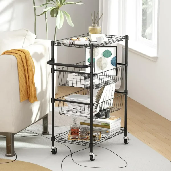 4-Tier Rolling Cart Kitchen Storage Rack