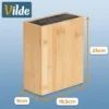 Bamboo knife stand 19.5x9x23 cm