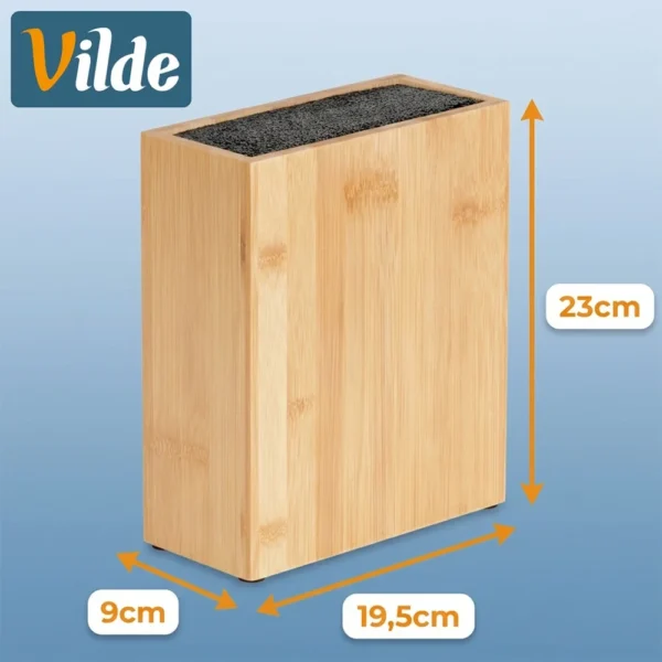 Bamboo knife stand 19.5x9x23 cm