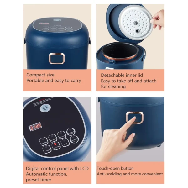 Mini 2L Car Rice Cooker & Steamer
