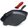 Cast Iron Square Grill Pan 28cm with Silicone Cove