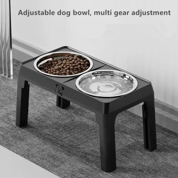 Adjustable Elevated Dog Bowls with 2 Stainless Bowls