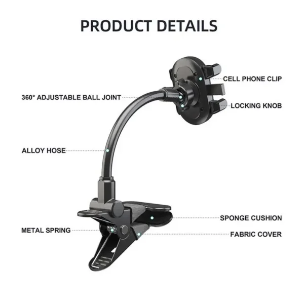 Guitar Phone Holder Clip Mount Stand