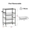 4-Tier Rolling Cart Kitchen Storage Rack
