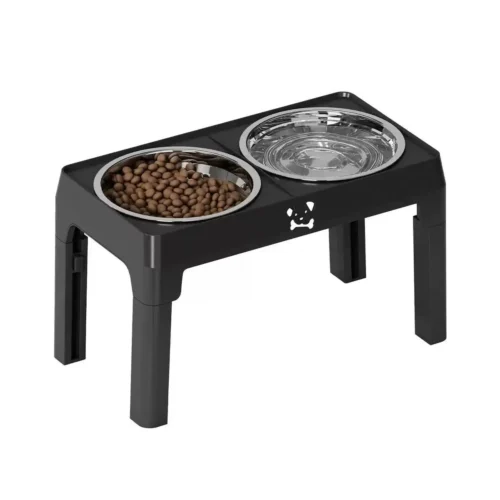 Adjustable Elevated Dog Bowls with 2 Stainless Bowls