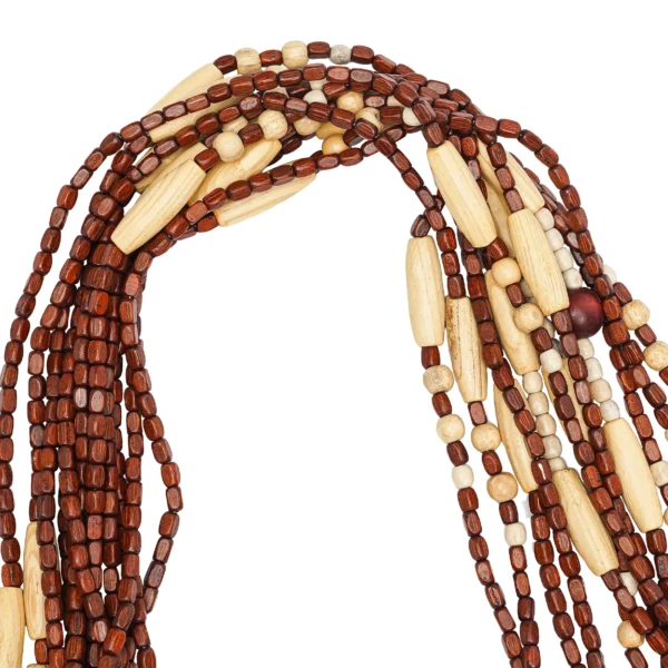 Boho Wooden Beaded Door Curtain 91x177cm Beige