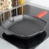 Cast Iron Square Grill Pan 28cm with Silicone Cove