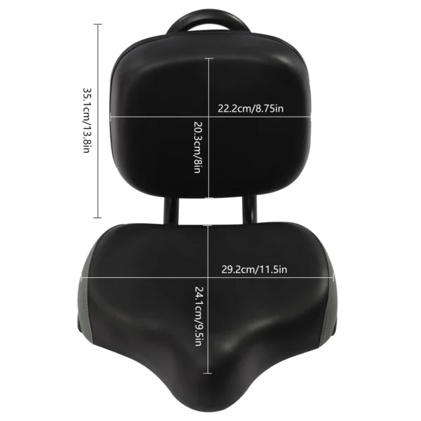 Bike Saddle with Backrest Adjustable PU Cushion