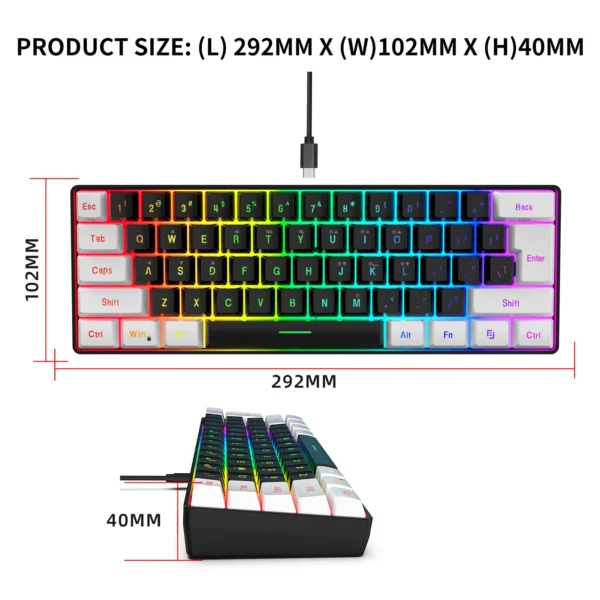 61-Key RGB Keyboard Mouse Combo Wired Gaming Kit