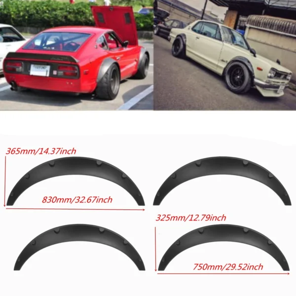 Universal Car Mudguards 4pcs Flexible Flares