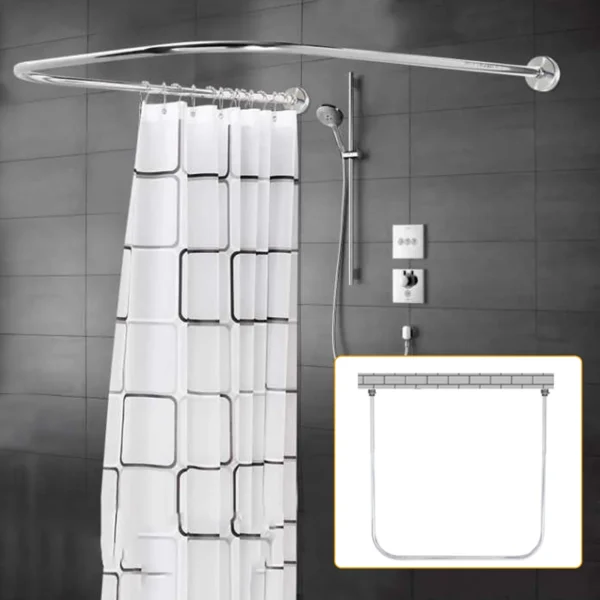 Stainless Steel U-Shape Shower Curtain Rail