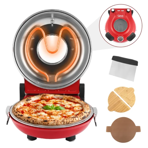 Scb5e9a36ef614b348b6636fc7de2a057k.webp 12" Pizza Oven 1200W Glazed Ceramic Stone 420℃