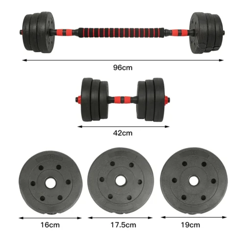 20kg Adjustable Dumbbell Set 2-in-1 Barbell