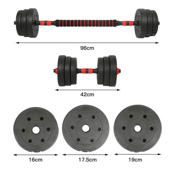 20kg Adjustable Dumbbell Set 2-in-1 Barbell