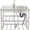 Stainless Steel Single Bowl Utility Sink Stand