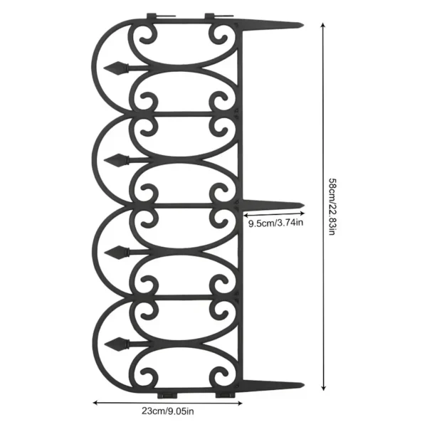 23cm Decorative Garden Fence 2.9m Plastic