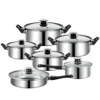 12pcs Steel Cookware Pot & Pan Set