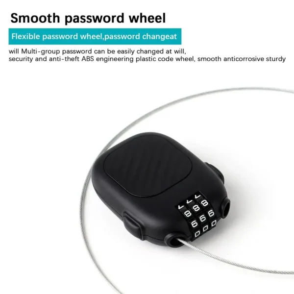 Retractable Cable Lock Portable Combo Security Lock