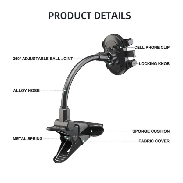 Guitar Phone Holder Clip Mount Stand