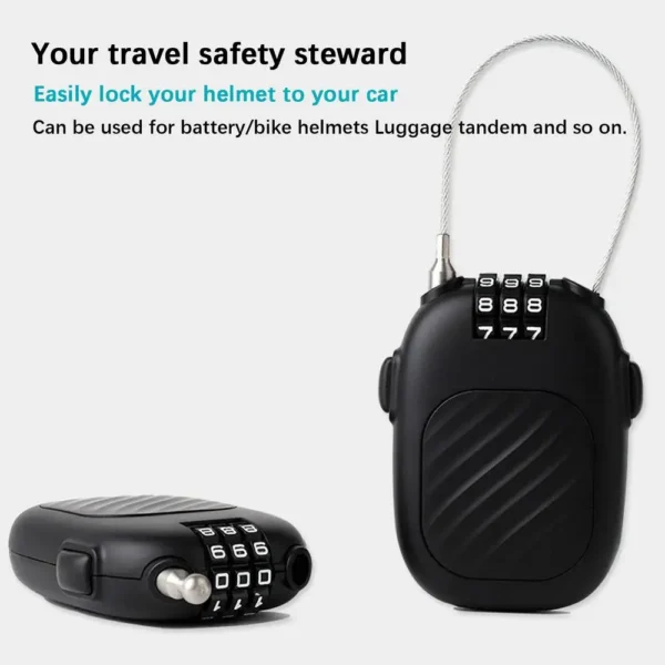 Retractable Cable Lock Portable Combo Security Lock