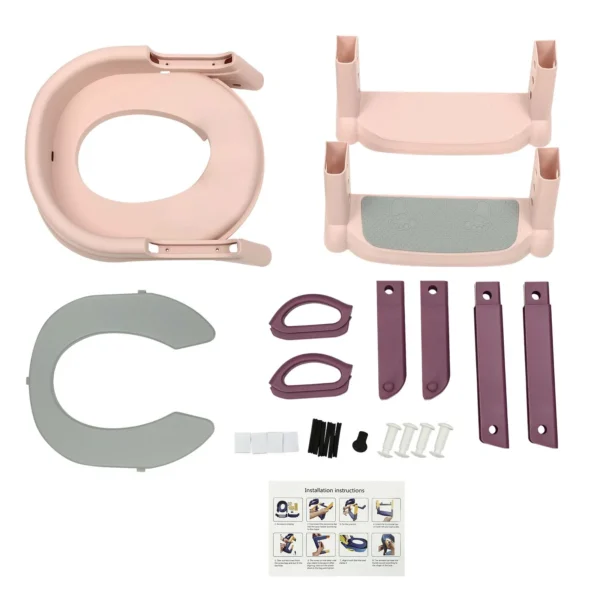 Sfa542e55d67e426b91e78d32a6970580I-1.webp Kids Toilet Trainer Seat with Stairs Foldable