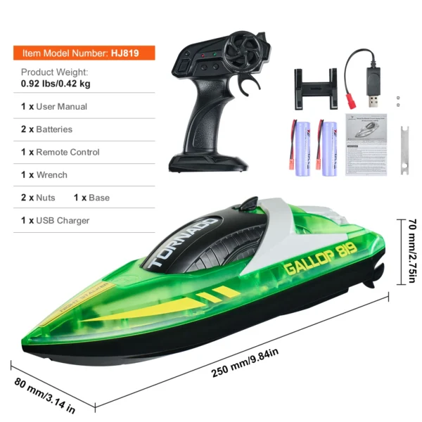 HJ819 2.4GHz RC Racing Boat 12 km/h