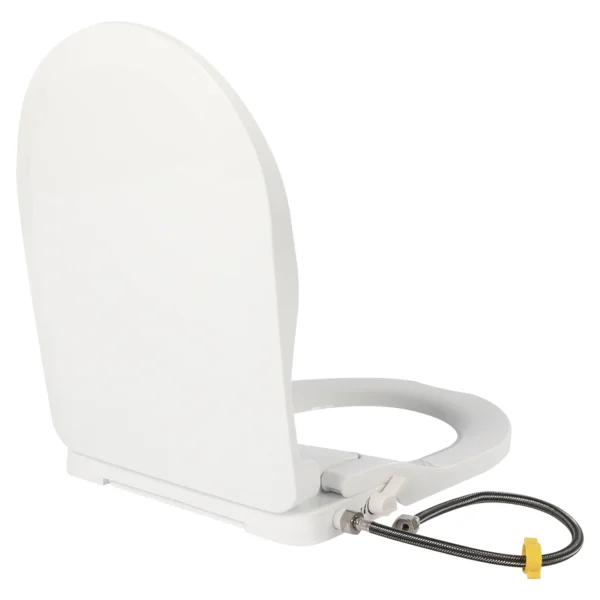 D-Shape Bidet Toilet Seat Dual Nozzle White