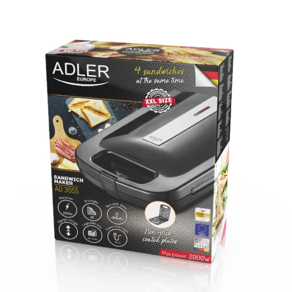 Adler AD3055 XXL Sandwich Toaster 2000W
