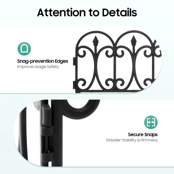 23cm Decorative Garden Fence 2.9m Plastic